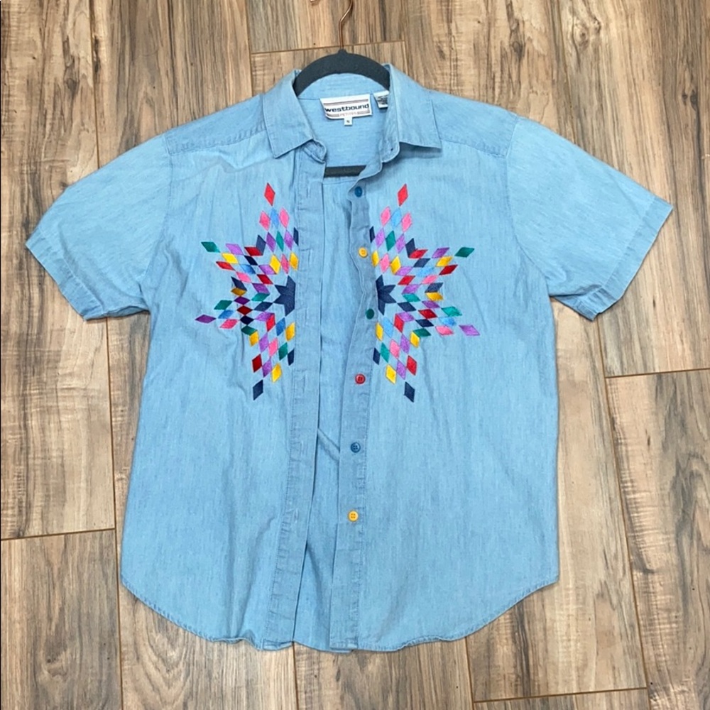 Vintage Embroidered Denim Shirt